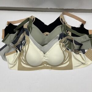 Seamless Comfort Bra Set - Black, Cream, Green